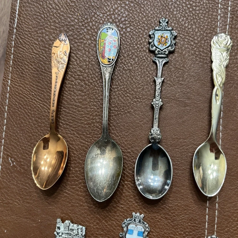 20 Souvenir Spoons With Holder